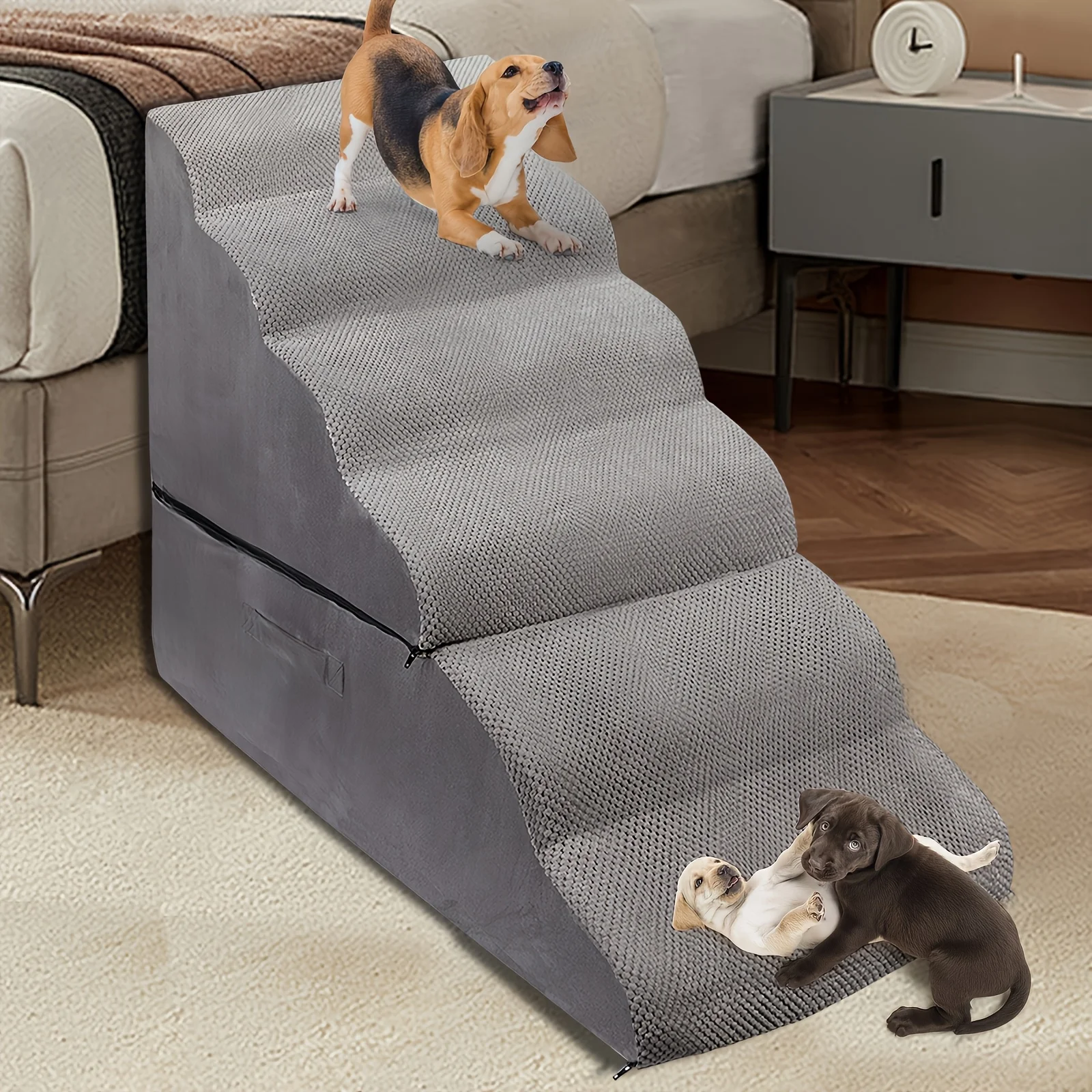 Dog Stairs For High Beds 25-28 Inches Tall, 6 Tier Foam Pet Stairs For High Bed, Non-Slip Dog Ramp Best For Small Old Or Injured Dogs/Cats With Joint Pain
Dog Stairs For High Beds 25-28 Inches Tall, 6 Tier Foam Pet Stairs For High Bed, Non-Slip Dog Ramp Best For Small Old Or Injured Dogs/Cats With Joint Pain