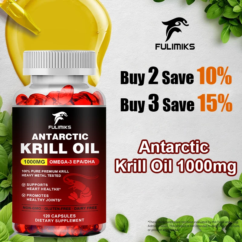 Premium Krill Oil Capsules, with Astaxanthin & Phospholipids, Supports Cardiovascular, Joint, Brain Health, Balances Blood Sugar
Premium Krill Oil Capsules, with Astaxanthin & Phospholipids, Supports Cardiovascular, Joint, Brain Health, Balances Blood Sugar