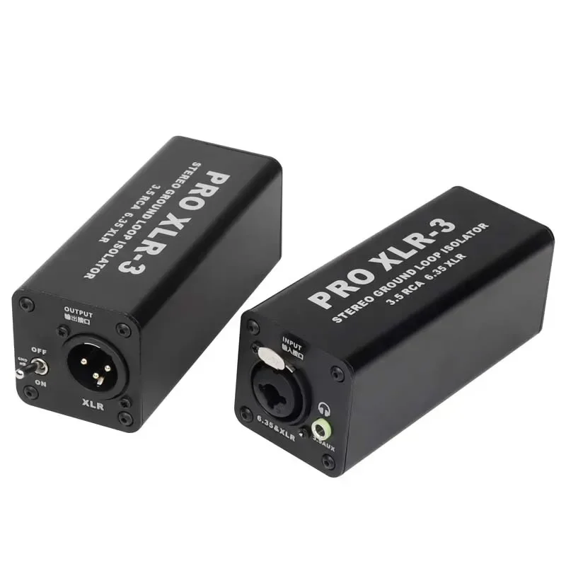 PRO XLR-3 Professional Stereo Ground Loop Isolator 3.5 RCA 6.35 XLR Audio Noise Filter Noise Suppressor Isolator for PC Durable
PRO XLR-3 Professional Stereo Ground Loop Isolator 3.5 RCA 6.35 XLR Audio Noise Filter Noise Suppressor Isolator for PC Durable