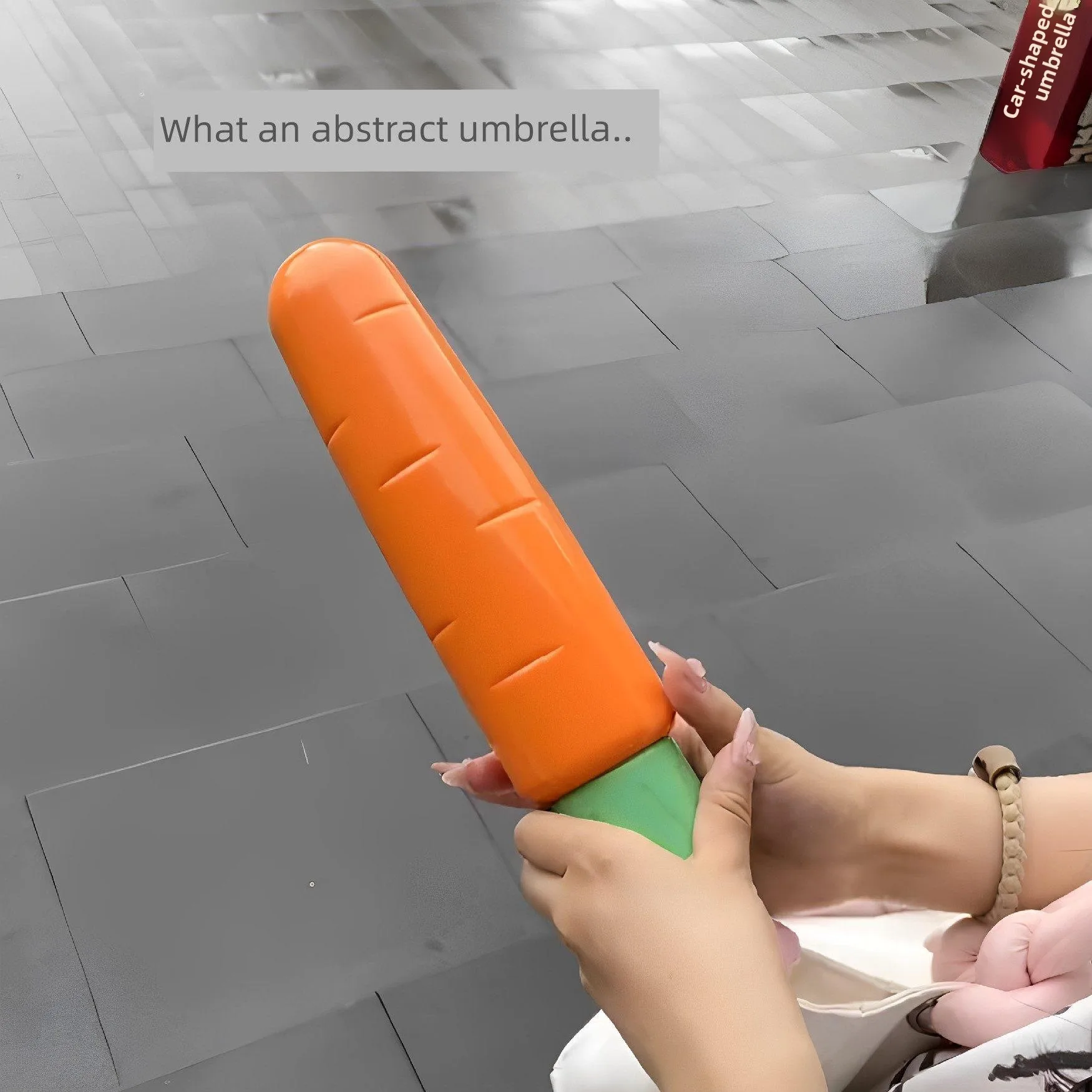 Portable Creative Umbrella Thickened Banana Carrot Design Cute Sunscreen Umbrella Rocking Stainless Steel Black Glue Umbrella
Portable Creative Umbrella Thickened Banana Carrot Design Cute Sunscreen Umbrella Rocking Stainless Steel Black Glue Umbrella