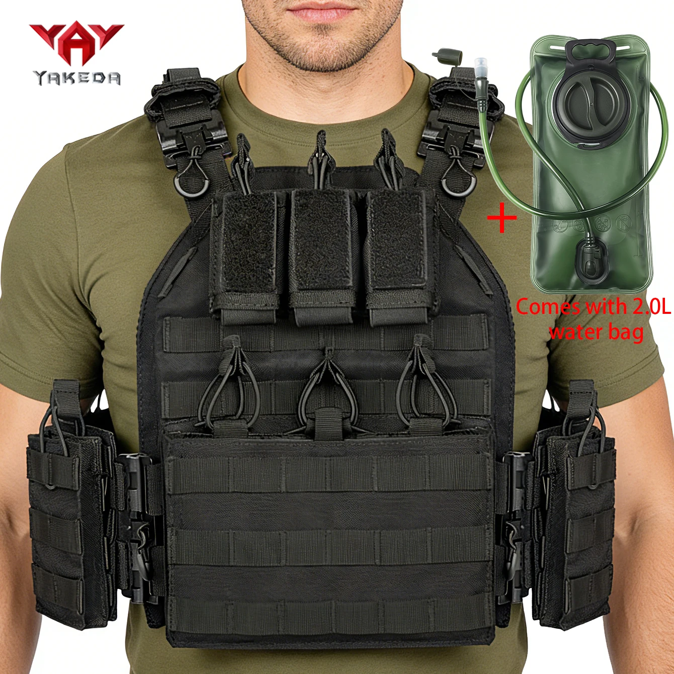 YAKEDA 1000D Wear Resistant Hunting Fishing Vest 2.0L Water Bottle Adjustable Detachable
YAKEDA 1000D Wear Resistant Hunting Fishing Vest 2.0L Water Bottle Adjustable Detachable
