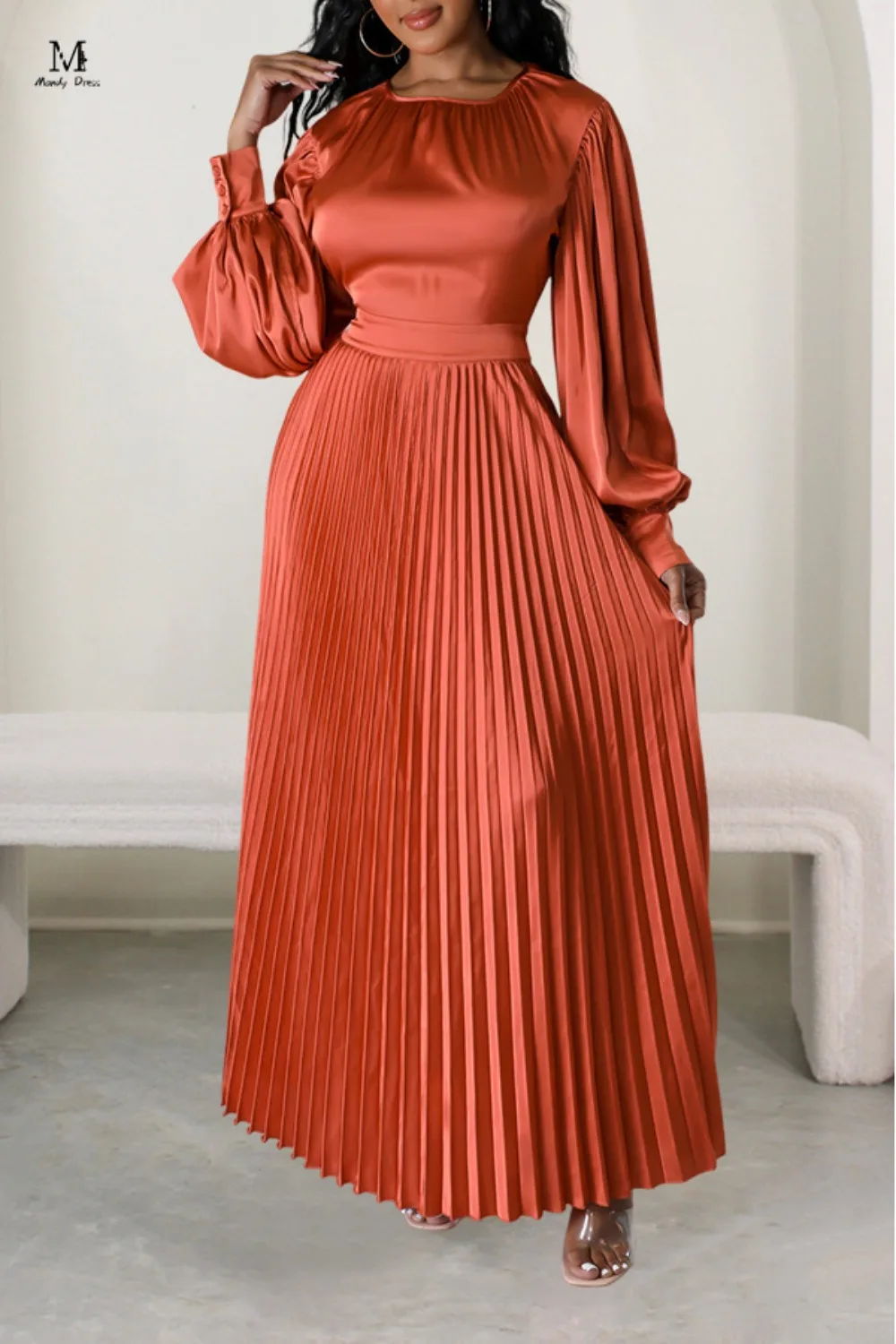 Elegant Pleated Maxi Dress Women Long Sleeve A-line Solid Round Neck Loose Plus Size Spring Fashion Chic Vintage Dresses 2024
Elegant Pleated Maxi Dress Women Long Sleeve A-line Solid Round Neck Loose Plus Size Spring Fashion Chic Vintage Dresses 2024