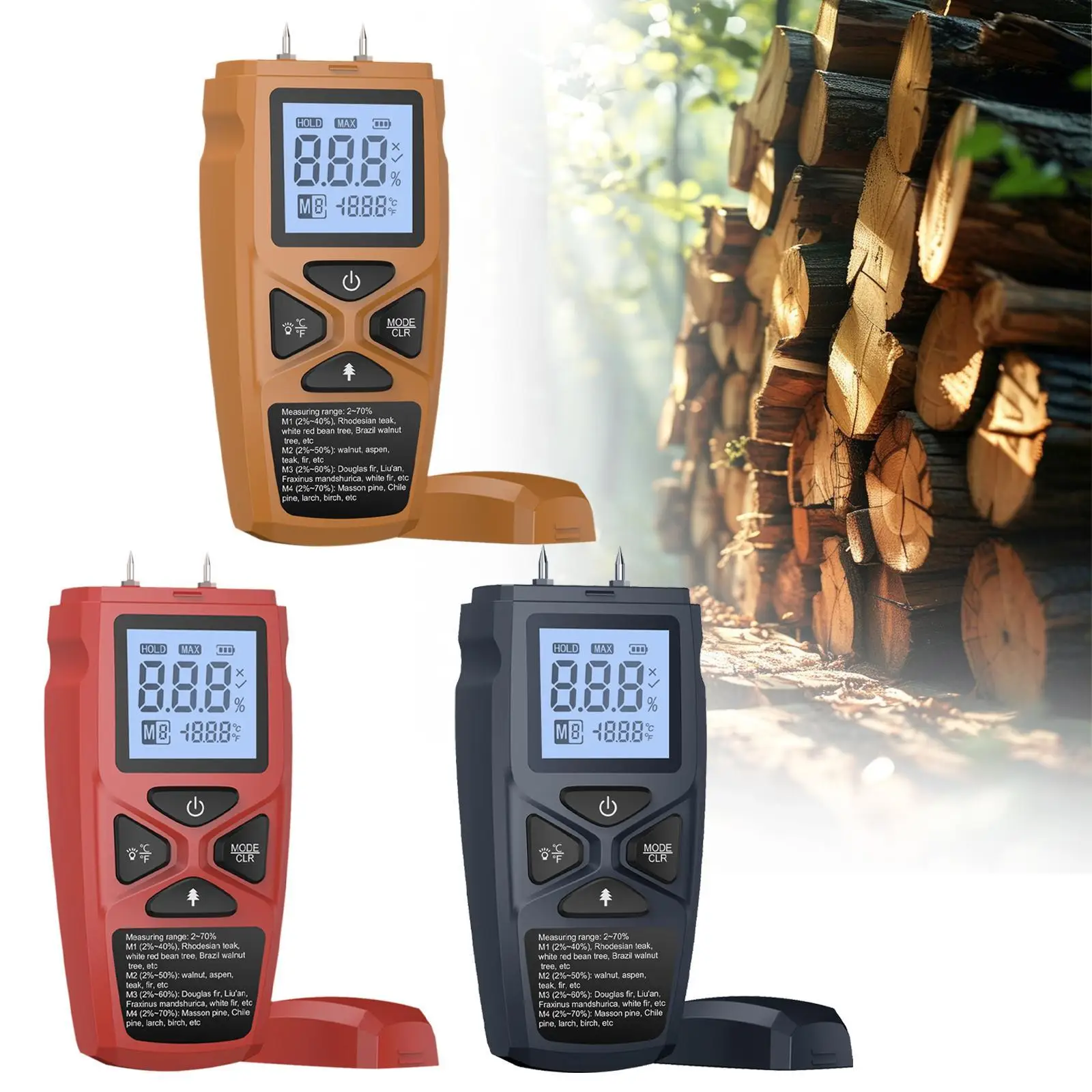 Portable Wood Moisture Meter Humidity Test Tool Building Material Moisture Tester
Portable Wood Moisture Meter Humidity Test Tool Building Material Moisture Tester