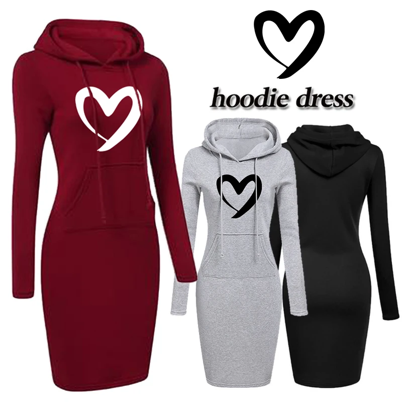 Fashion Sweatshirt Dresses for Women Pocket Hooded Casual Dress Solid Color Long Sleeve Mini Dress Kleid Plus Size S-2XL
Fashion Sweatshirt Dresses for Women Pocket Hooded Casual Dress Solid Color Long Sleeve Mini Dress Kleid Plus Size S-2XL