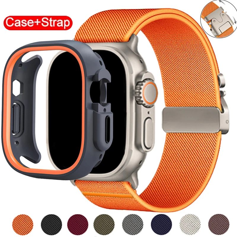 Case+Nylon Strap for Apple Watch Ultra 2 Band 49mm 10 9 8 7 45mm 41 44mm 46mm 42 Braided Elastic Bracelet for IWatch Series 6 SE
Case+Nylon Strap for Apple Watch Ultra 2 Band 49mm 10 9 8 7 45mm 41 44mm 46mm 42 Braided Elastic Bracelet for IWatch Series 6 SE