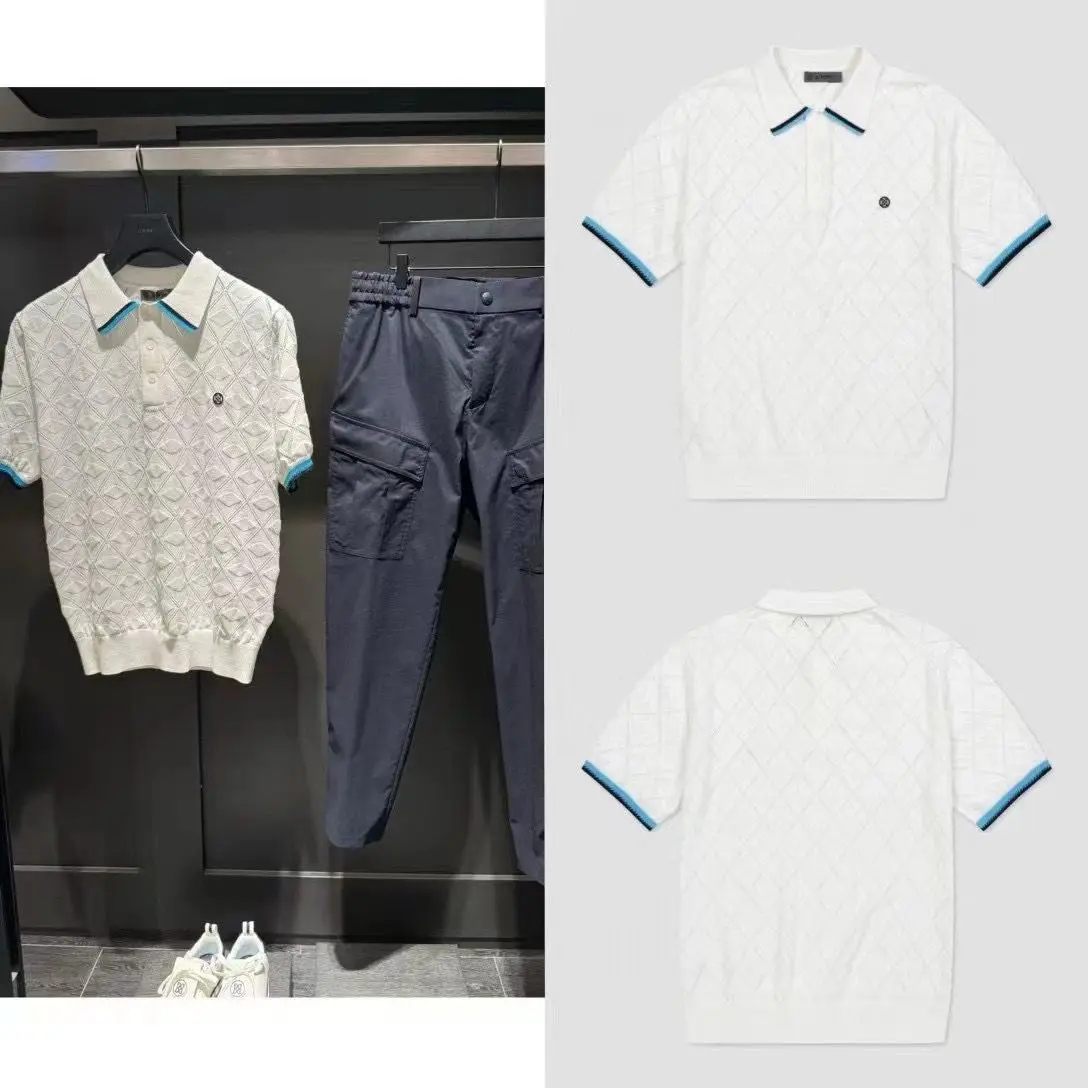 Golf Spring/Summer Men's Knitwear Mesh Color-Block Collared Polo Shirt Top Wool Sweater
Golf Spring/Summer Men's Knitwear Mesh Color-Block Collared Polo Shirt Top Wool Sweater