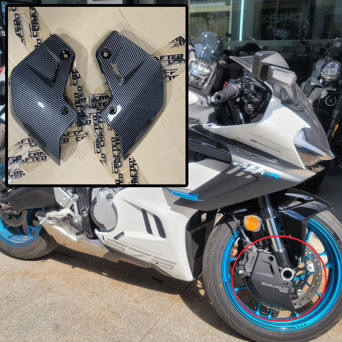 Caliper ventilation cover motorcycle caliper brake protection cover disc brake disc radiator shell Fit For cfmoto 675sr 675sr-r
Caliper ventilation cover motorcycle caliper brake protection cover disc brake disc radiator shell Fit For cfmoto 675sr 675sr-r