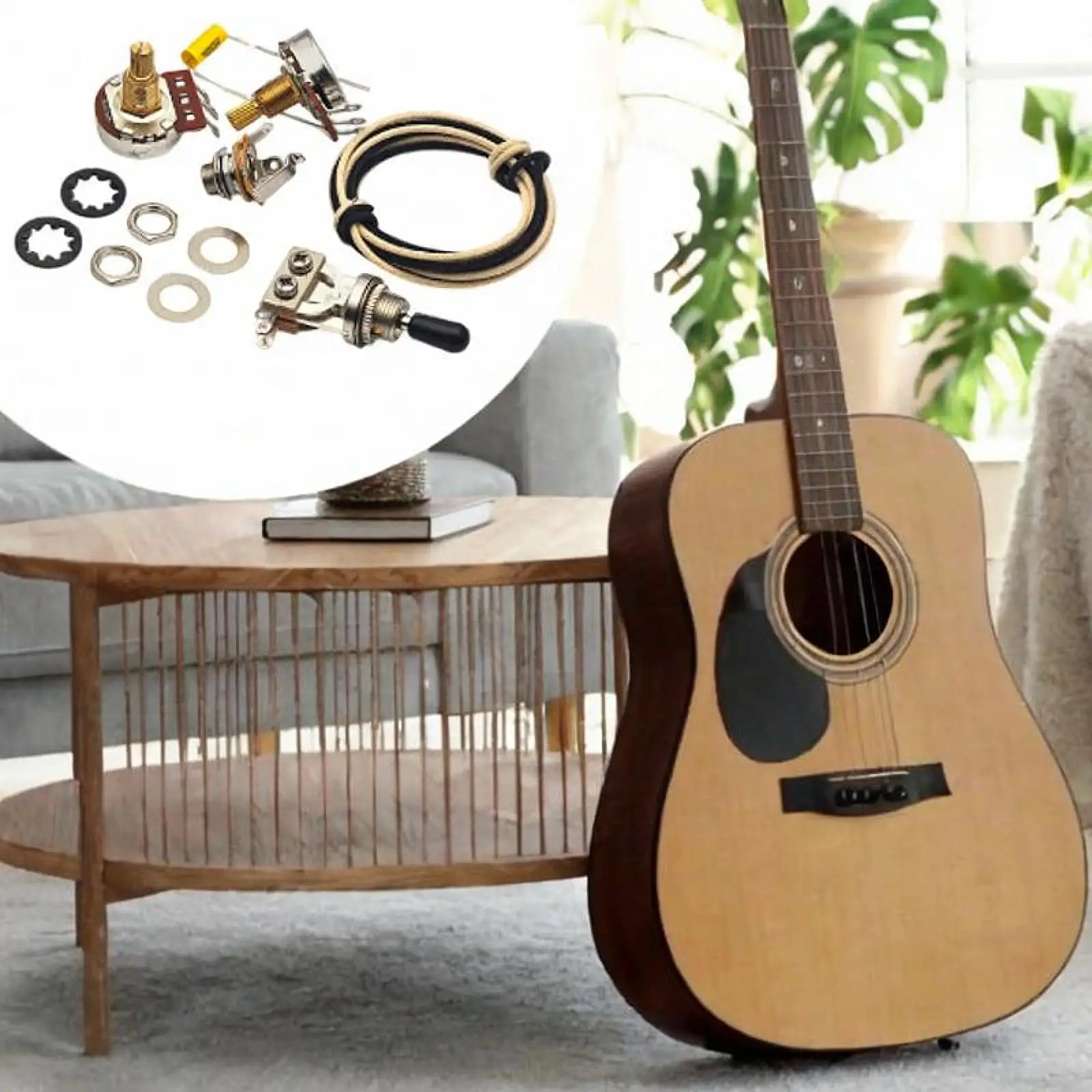 Guitar Potentiometer Metal Guitar Wiring Harness Set Volumes Tone Control Wiring Harness with 6.35 Output Replacement Accessory
Guitar Potentiometer Metal Guitar Wiring Harness Set Volumes Tone Control Wiring Harness with 6.35 Output Replacement Accessory