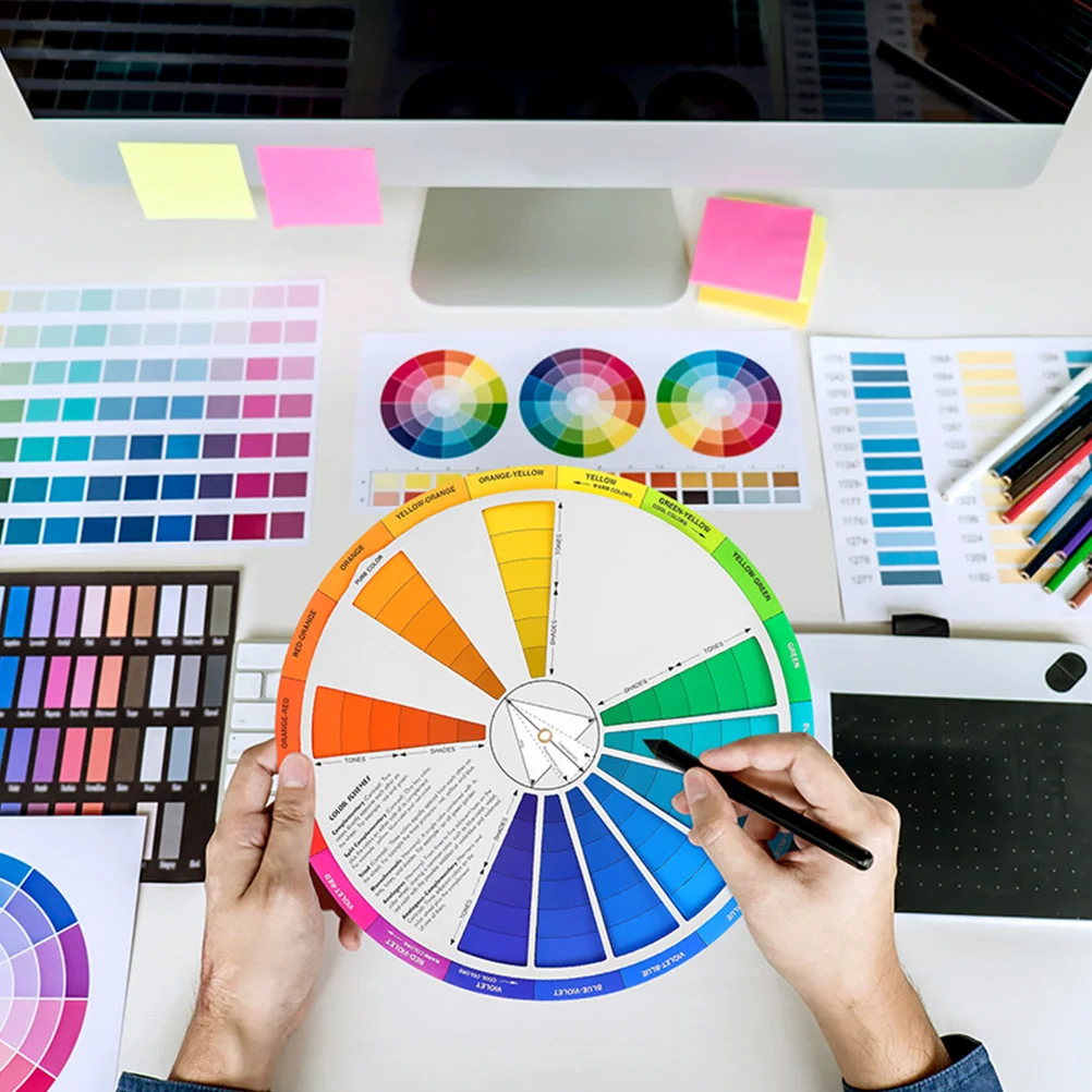 2Pcs Color Learning Wheel Gradient Color Chart Creative Teaching Tool Paint Mixing Guide for Artists Designers
2Pcs Color Learning Wheel Gradient Color Chart Creative Teaching Tool Paint Mixing Guide for Artists Designers