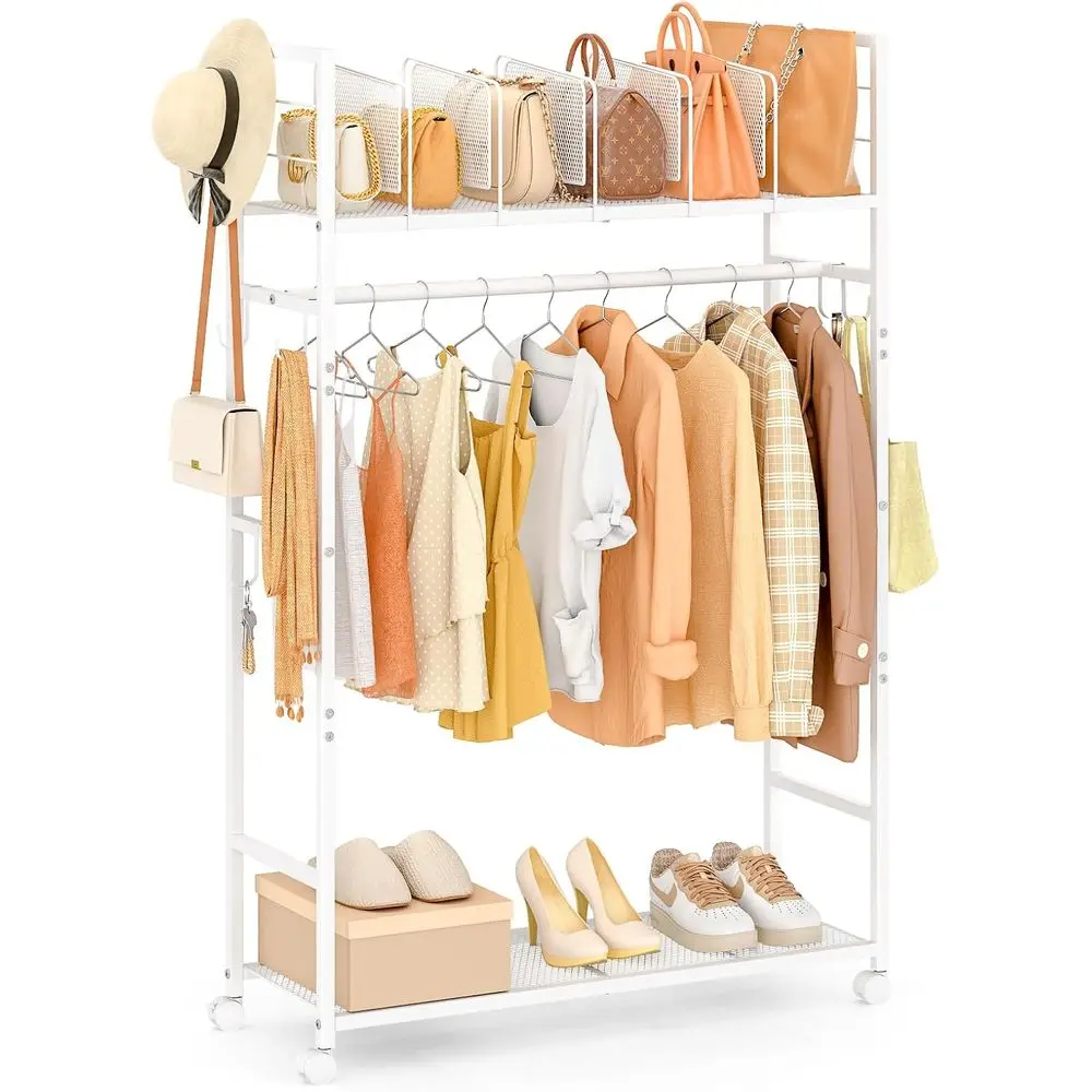 Portable Clothes Rack with Adjustable Shel Divider, reestanding Closet Organizers and Storage, Garment Rack and se Storage with
Portable Clothes Rack with Adjustable Shel Divider, reestanding Closet Organizers and Storage, Garment Rack and se Storage with