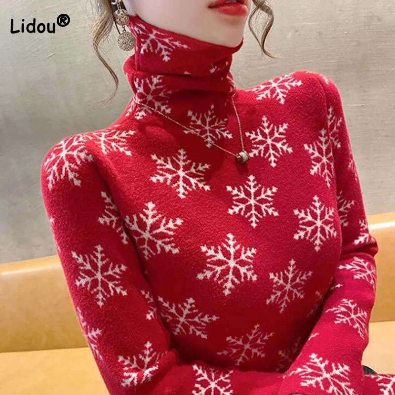 Turtleneck Slim Printed T-shirt for Female Autumn Winter Fashion Casual All-match Long Sleeve Warm Tops Women's Clothing 2022
Turtleneck Slim Printed T-shirt for Female Autumn Winter Fashion Casual All-match Long Sleeve Warm Tops Women's Clothing 2022