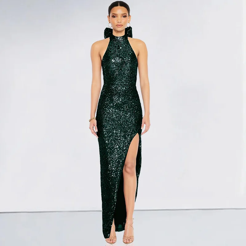 Party Dress Women Bow Neck Mounted Dress Sheath Slim Fit Vestidos Wrap Buttocks Sleeveless Spliced Sequins Ankle Length
Party Dress Women Bow Neck Mounted Dress Sheath Slim Fit Vestidos Wrap Buttocks Sleeveless Spliced Sequins Ankle Length