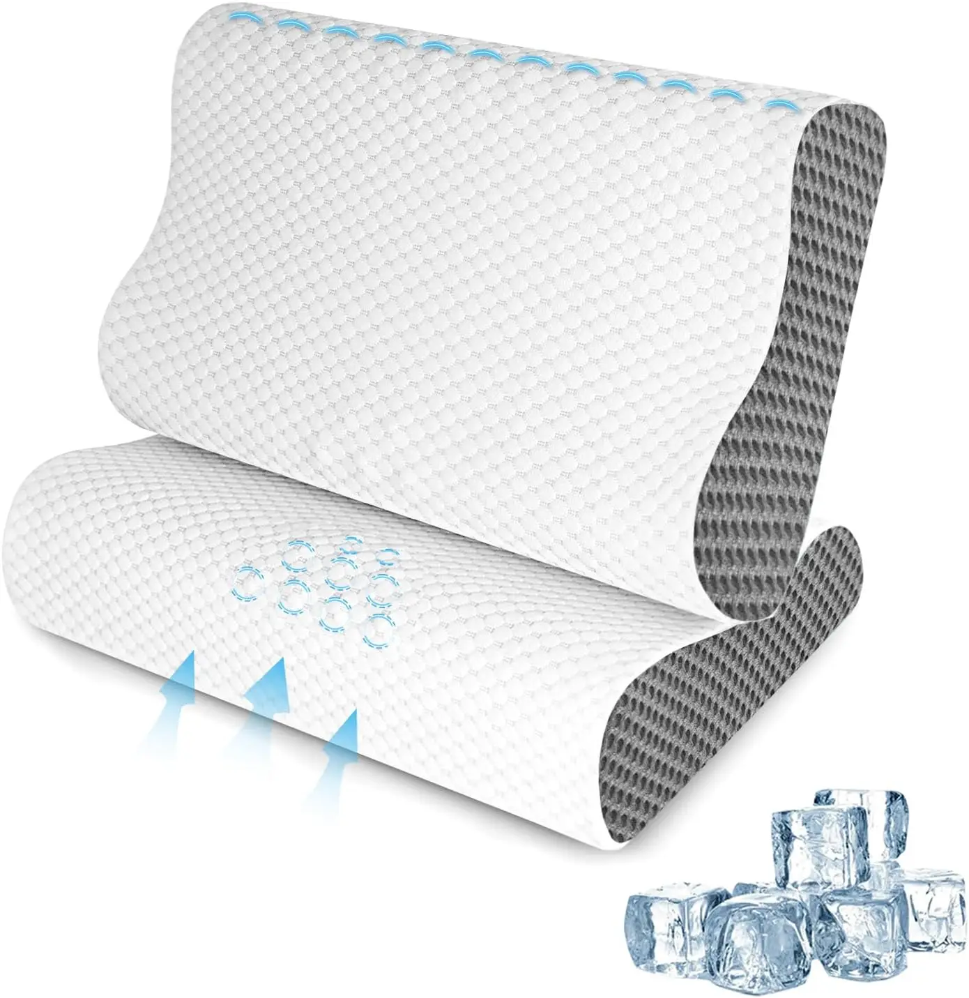 2 Pack Cooling Memory Foam Bed Pillows, Ergonomic Neck Support, Adjustable Cervical Pillow Set with Pillowcase (Grey)
2 Pack Cooling Memory Foam Bed Pillows, Ergonomic Neck Support, Adjustable Cervical Pillow Set with Pillowcase (Grey)