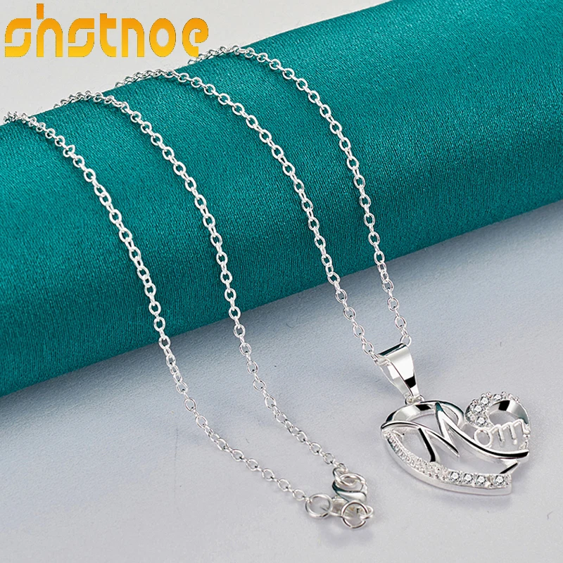 925 Sterling Silver 16-30 Inch Chain AAA Zircon Mom Heart Pendant Necklace For Women Engagement Wedding Fashion Charm Jewelry
925 Sterling Silver 16-30 Inch Chain AAA Zircon Mom Heart Pendant Necklace For Women Engagement Wedding Fashion Charm Jewelry