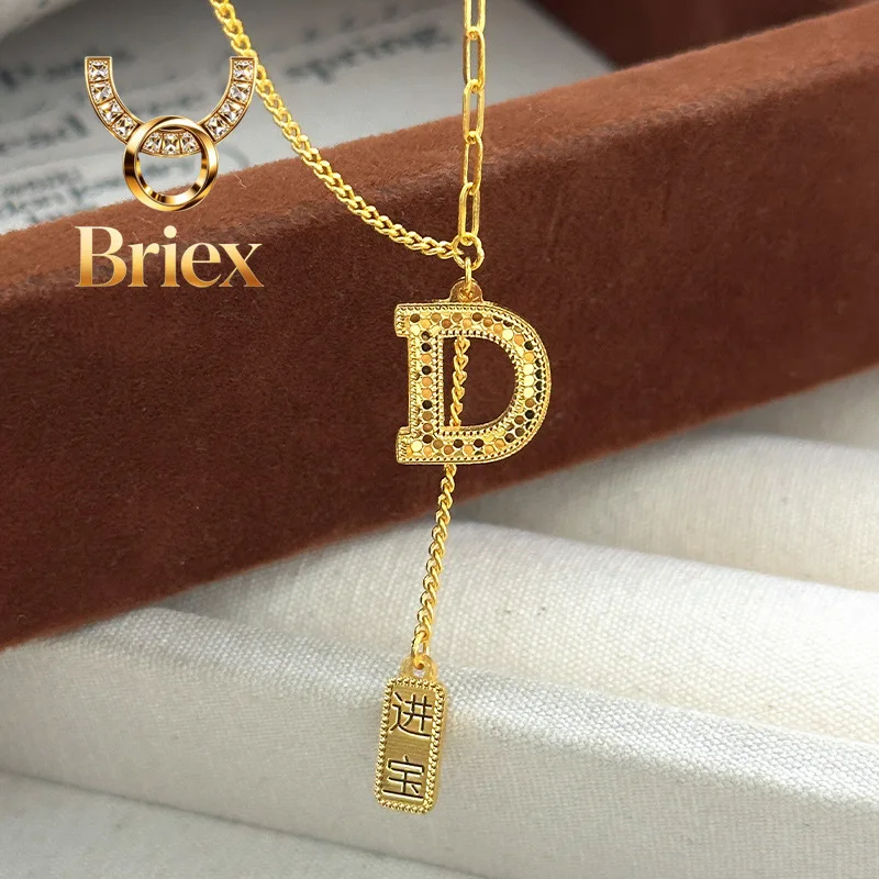Briex Jewelry Luxury 24K 9999 Pure Gold real gold Women's Necklace Letter D Fish Scale Lucky Tassel Light Luxury Clavicle Chain
Briex Jewelry Luxury 24K 9999 Pure Gold real gold Women's Necklace Letter D Fish Scale Lucky Tassel Light Luxury Clavicle Chain
