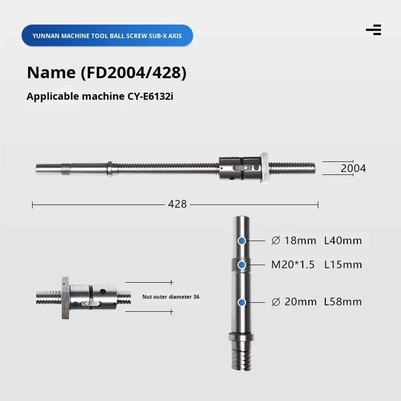 Machine Tool CNC Lathe Ball Screw Rod Rolled Thread China CYK 500 360 510 6136 6140 6150
Machine Tool CNC Lathe Ball Screw Rod Rolled Thread China CYK 500 360 510 6136 6140 6150