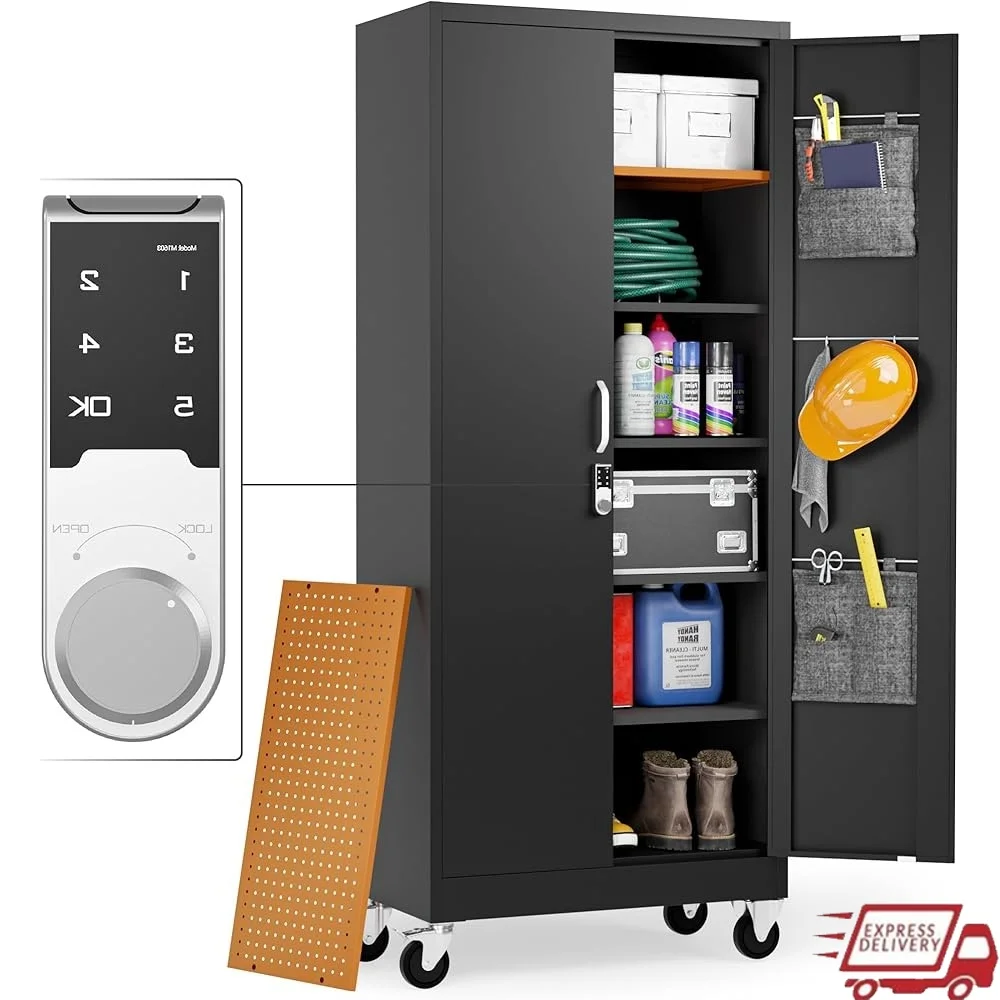 Durable Metal Storage Cabinet on Wheels Rolling Tool Chest with Lock Adjustable Shelves Pegboard Heavy Duty Lockable Garage
Durable Metal Storage Cabinet on Wheels Rolling Tool Chest with Lock Adjustable Shelves Pegboard Heavy Duty Lockable Garage