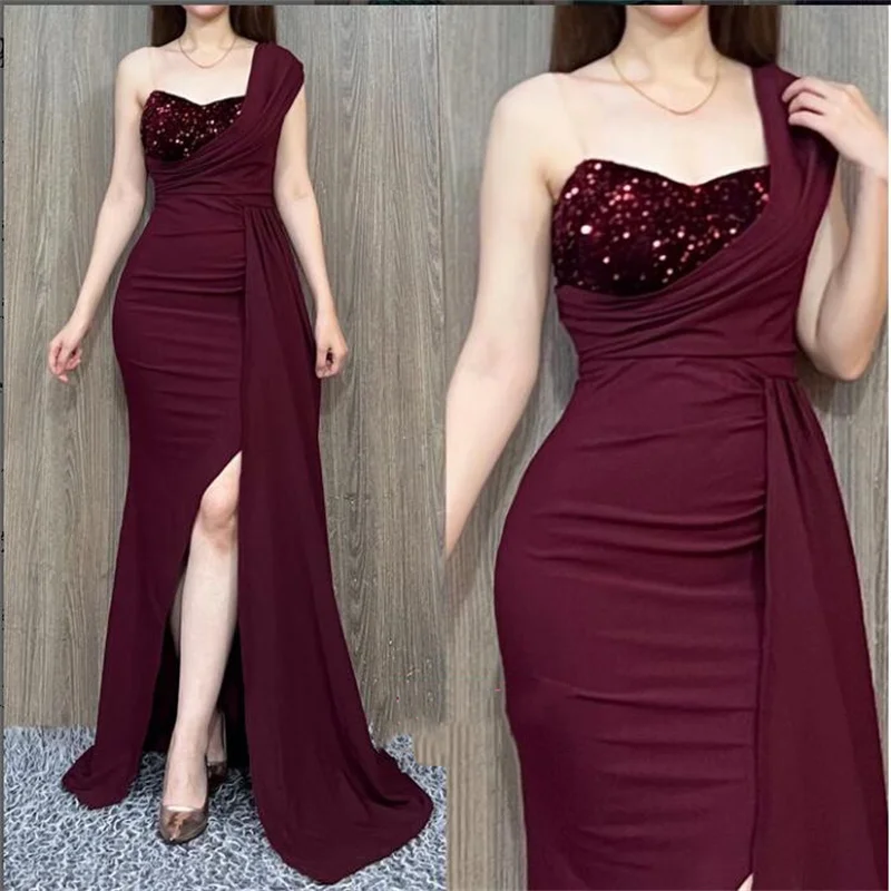MULONG One Shoulder Formal Dresses Satin Mermaid Long Evening Dresses Split Side Dinner Dresses For Women 2023 Evening Party
MULONG One Shoulder Formal Dresses Satin Mermaid Long Evening Dresses Split Side Dinner Dresses For Women 2023 Evening Party