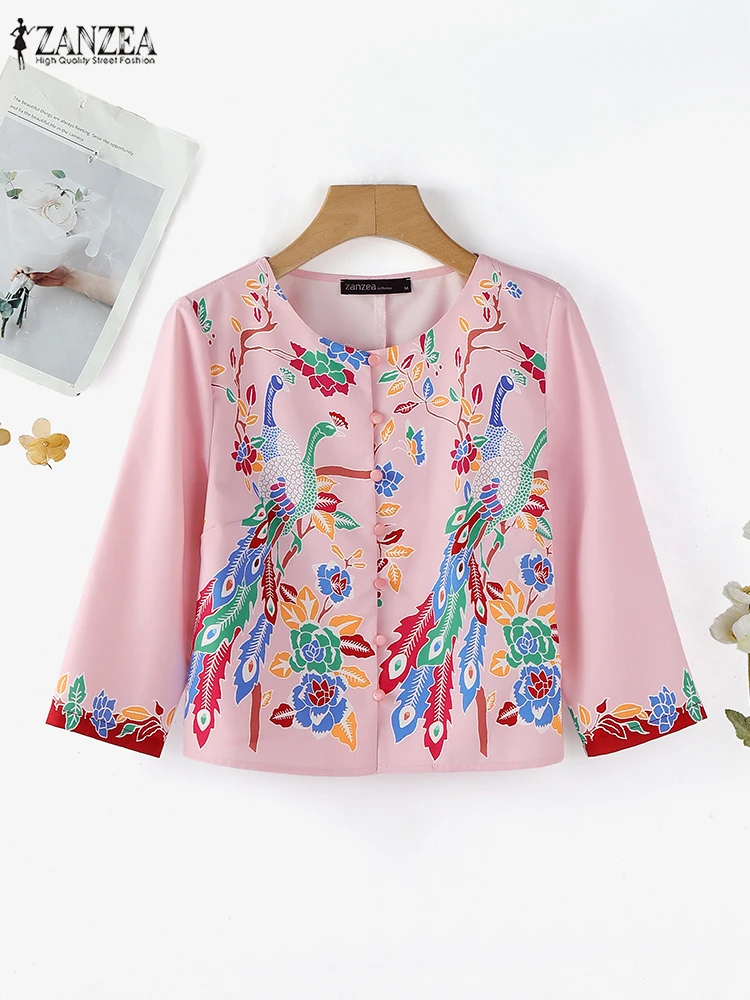 2025 Autumn Bohemian Floral Print Women Shirts ZANZEA Casual O-Neck Three Quarter Sleeve Button Up Short Tops Everyday Wear 3XL
2025 Autumn Bohemian Floral Print Women Shirts ZANZEA Casual O-Neck Three Quarter Sleeve Button Up Short Tops Everyday Wear 3XL