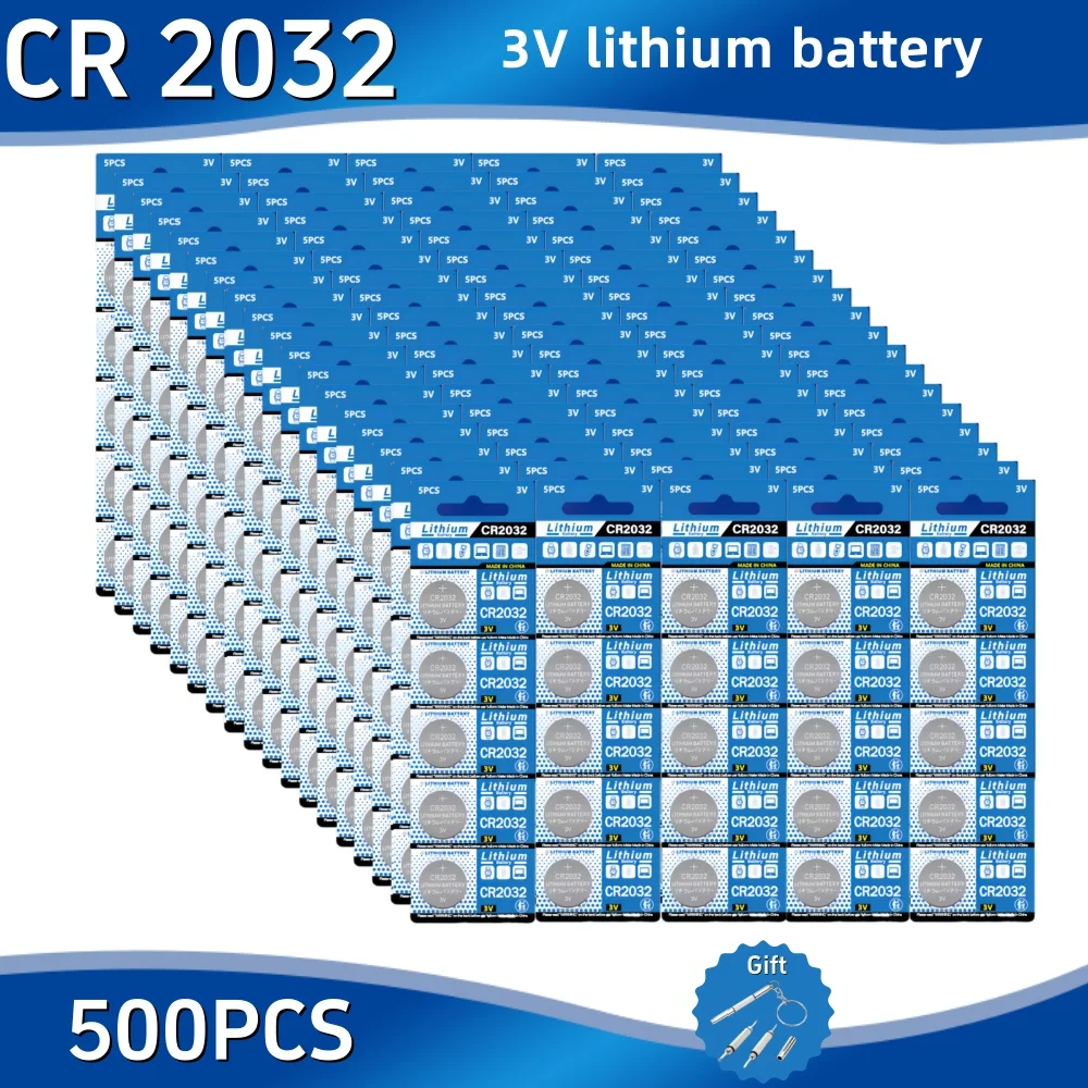 100-500PCS 200mAh CR2032 DL2032 ECR2032 3V Lithium Battery For Watch Toys Calculator Car Key Remote Control Button Coin Cells
100-500PCS 200mAh CR2032 DL2032 ECR2032 3V Lithium Battery For Watch Toys Calculator Car Key Remote Control Button Coin Cells