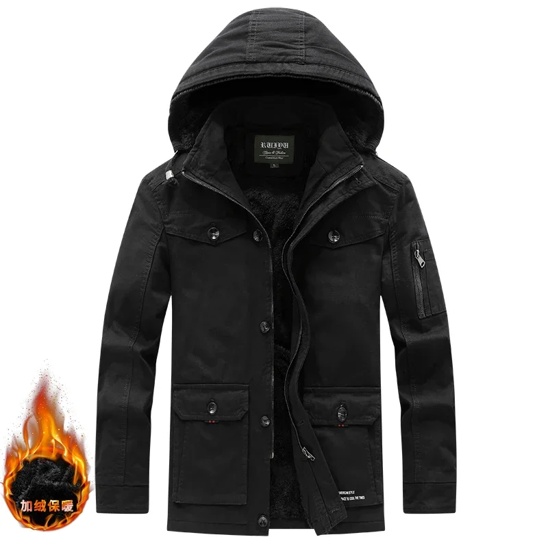 Winter Jackets Hooded Casual Down Jackets Military Warm Solid Zipper Detachable Hooded Parka Jacket Men Outdoor Windproof Casual
Winter Jackets Hooded Casual Down Jackets Military Warm Solid Zipper Detachable Hooded Parka Jacket Men Outdoor Windproof Casual