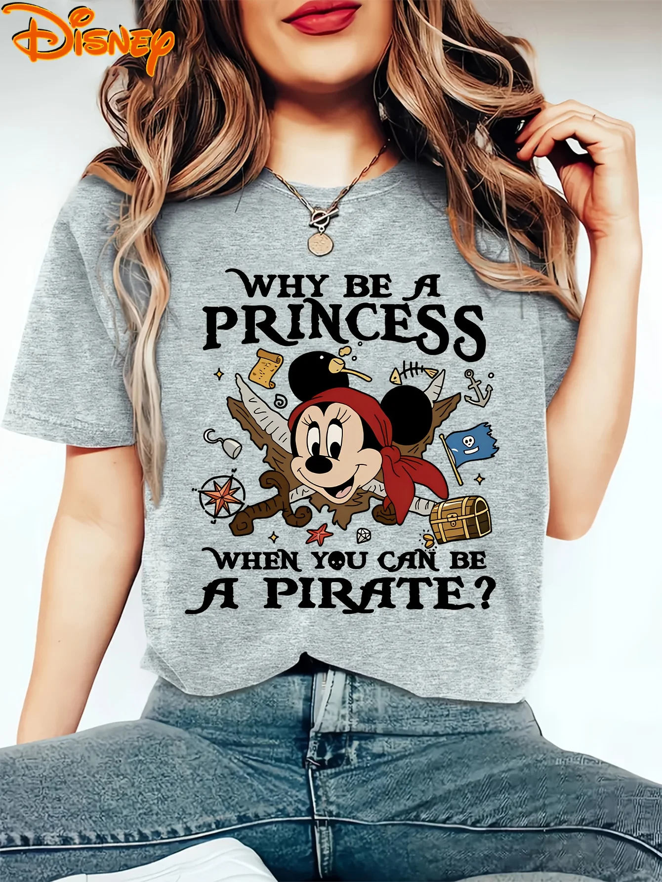 Women's Disney Why Be a Princess When You Can Be a Pirate T Shirt Cotton Tee O-Neck Casual Oversize Short Sleeve Streetwear tops
Women's Disney Why Be a Princess When You Can Be a Pirate T Shirt Cotton Tee O-Neck Casual Oversize Short Sleeve Streetwear tops