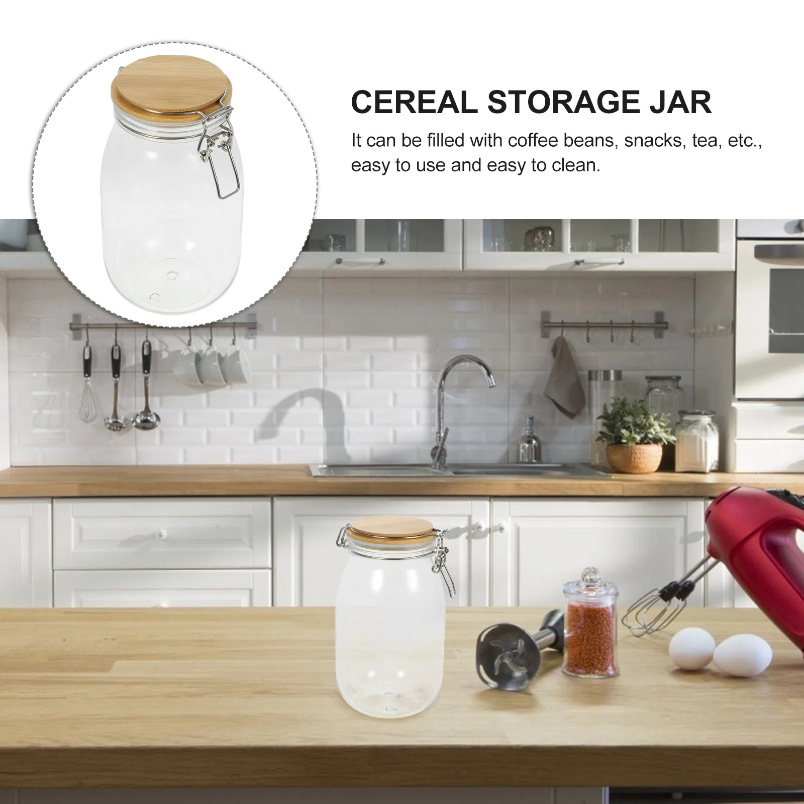 Airtight Storage Canister 1650ml Large Capacity Kitchen Food Container Clear Cereal Jar Sealed Grain Reusable Storage
Airtight Storage Canister 1650ml Large Capacity Kitchen Food Container Clear Cereal Jar Sealed Grain Reusable Storage