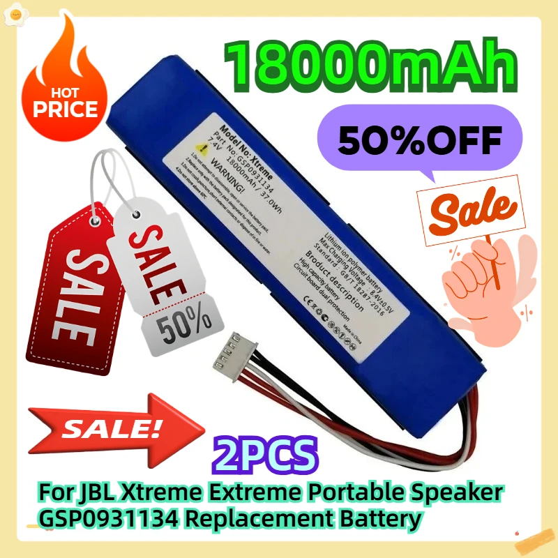 18000mAh 2pcs For JBL Xtreme Extreme Portable Speaker GSP0931134 Replacement Battery
18000mAh 2pcs For JBL Xtreme Extreme Portable Speaker GSP0931134 Replacement Battery