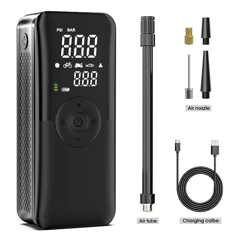 Cordless Rechargeable Tire Inflator Portable Digital Air Compressor Air Pump for Car Motorcycle Bicycle Ball
Cordless Rechargeable Tire Inflator Portable Digital Air Compressor Air Pump for Car Motorcycle Bicycle Ball