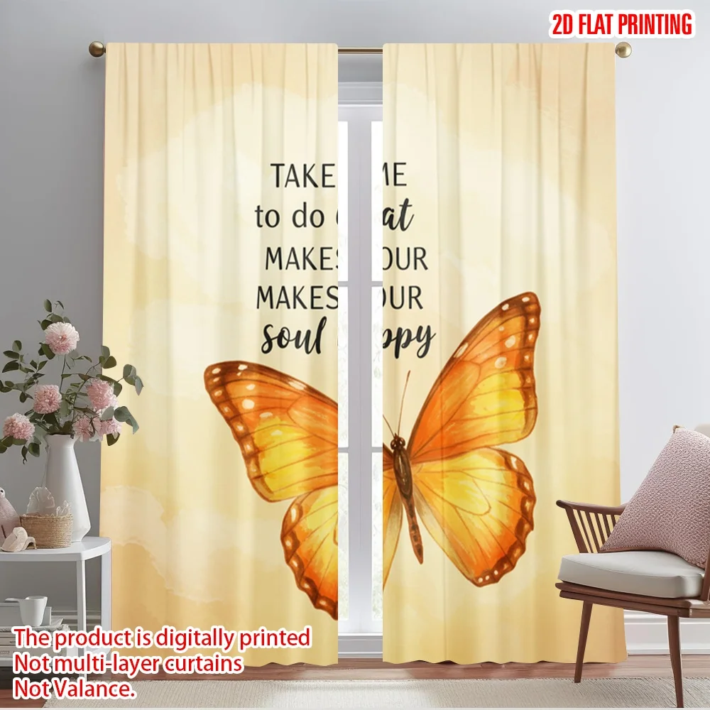 2pcs 2D flat printing Window Drapes Beautiful Butterfly Soul Happy Polyester Without Electricity Family Party Use for New Year
2pcs 2D flat printing Window Drapes Beautiful Butterfly Soul Happy Polyester Without Electricity Family Party Use for New Year