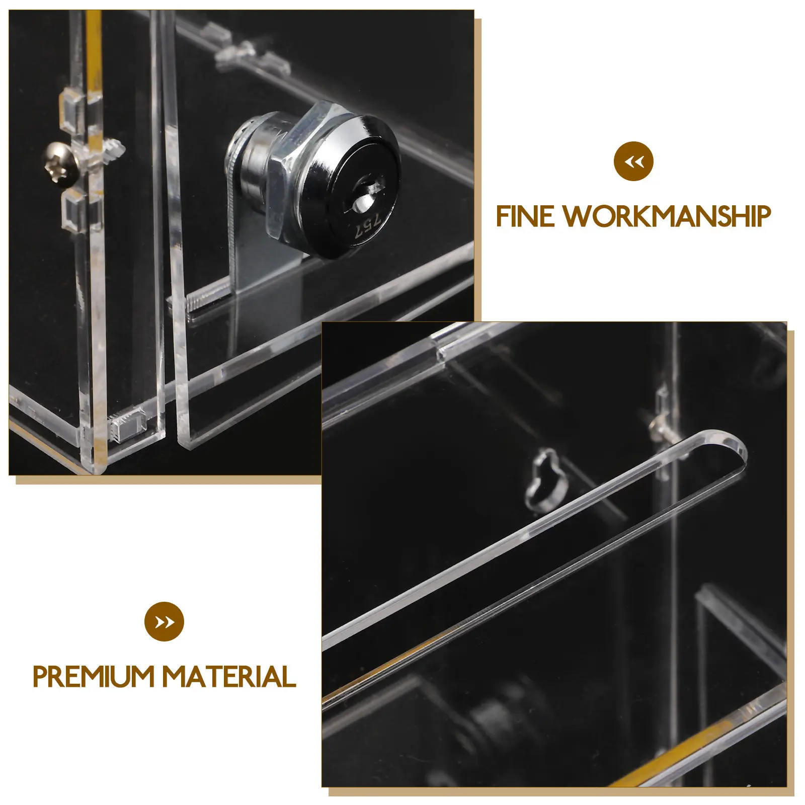 Transparent Acrylic Voting Box Ballot Holder Ticket Suggestion Container Fundraising Donation Collection Box with Lock
Transparent Acrylic Voting Box Ballot Holder Ticket Suggestion Container Fundraising Donation Collection Box with Lock