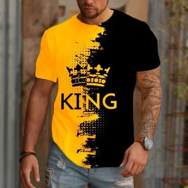 2023 Summer Men's Printed Casual Crew Neck Short Sleeve T-Shirt King Crown 3D Printed T Shirt
2023 Summer Men's Printed Casual Crew Neck Short Sleeve T-Shirt King Crown 3D Printed T Shirt