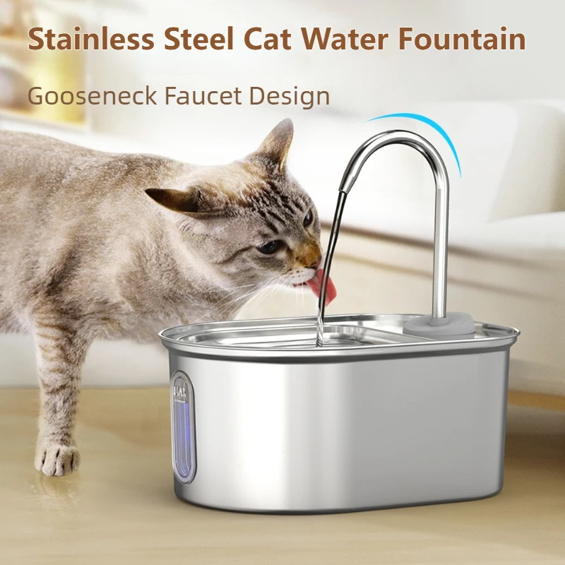3L Stainless Steel Cat Water Fountain USB Charging Dogs Cats Auto Drinker Visible Window Multi-Layer-filter Pet Water Dispenser
3L Stainless Steel Cat Water Fountain USB Charging Dogs Cats Auto Drinker Visible Window Multi-Layer-filter Pet Water Dispenser