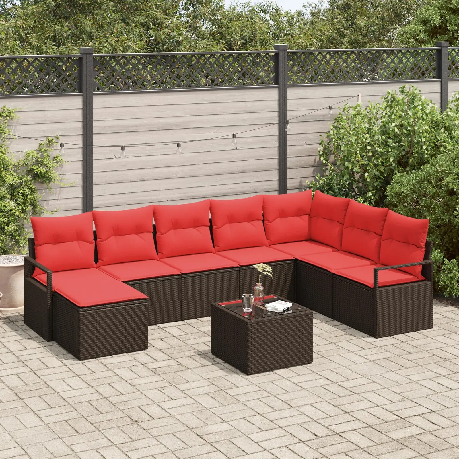 9 Piece Outdoor Sofa Set with Cushions Brown Poly Rattan Furniture Garden Seating
9 Piece Outdoor Sofa Set with Cushions Brown Poly Rattan Furniture Garden Seating