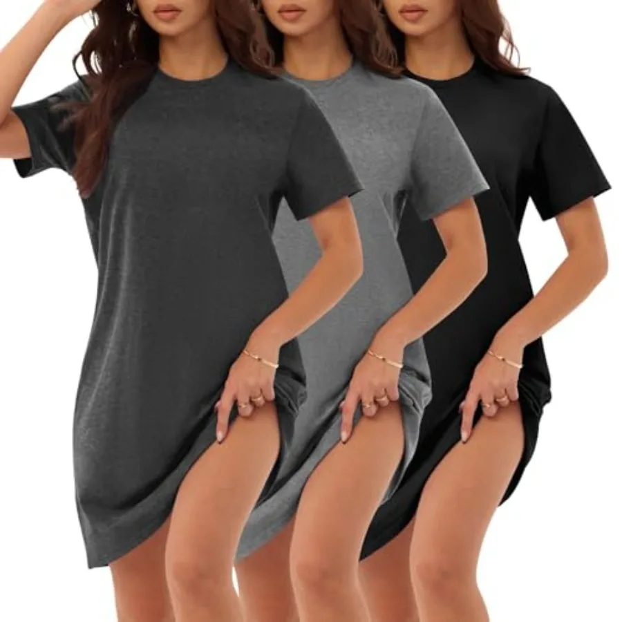 3 Pack Cotton Nightgowns for Women Short Sleeve Sleep Shirts Comfy Soft Nightshirt Pajama Sleep Dress
3 Pack Cotton Nightgowns for Women Short Sleeve Sleep Shirts Comfy Soft Nightshirt Pajama Sleep Dress