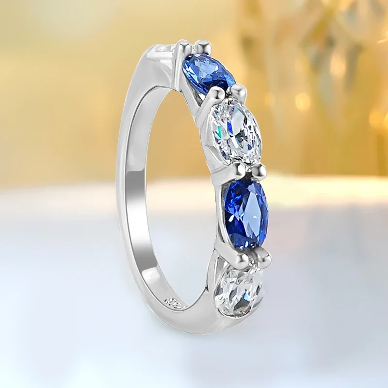 Fashion Luxury Niche Design Tanzanian Blue 925 Sterling Silver Ring Set with Versatile Temperament Wedding Ring
Fashion Luxury Niche Design Tanzanian Blue 925 Sterling Silver Ring Set with Versatile Temperament Wedding Ring