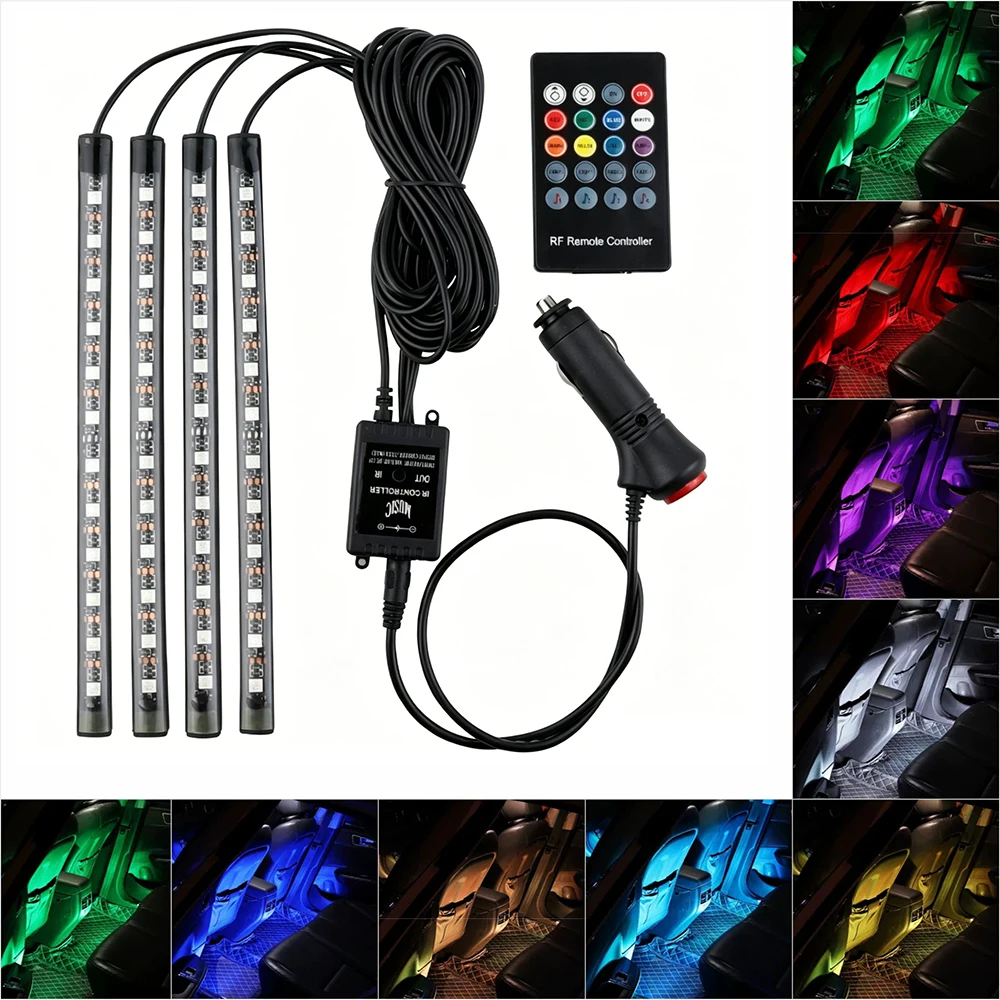 Car Foot Ambient Light RGB LED 36 48 72 LED Auto Interior Atmosphere Light Strip USB Cigarette Lighter Remote Voice Control Car
Car Foot Ambient Light RGB LED 36 48 72 LED Auto Interior Atmosphere Light Strip USB Cigarette Lighter Remote Voice Control Car
