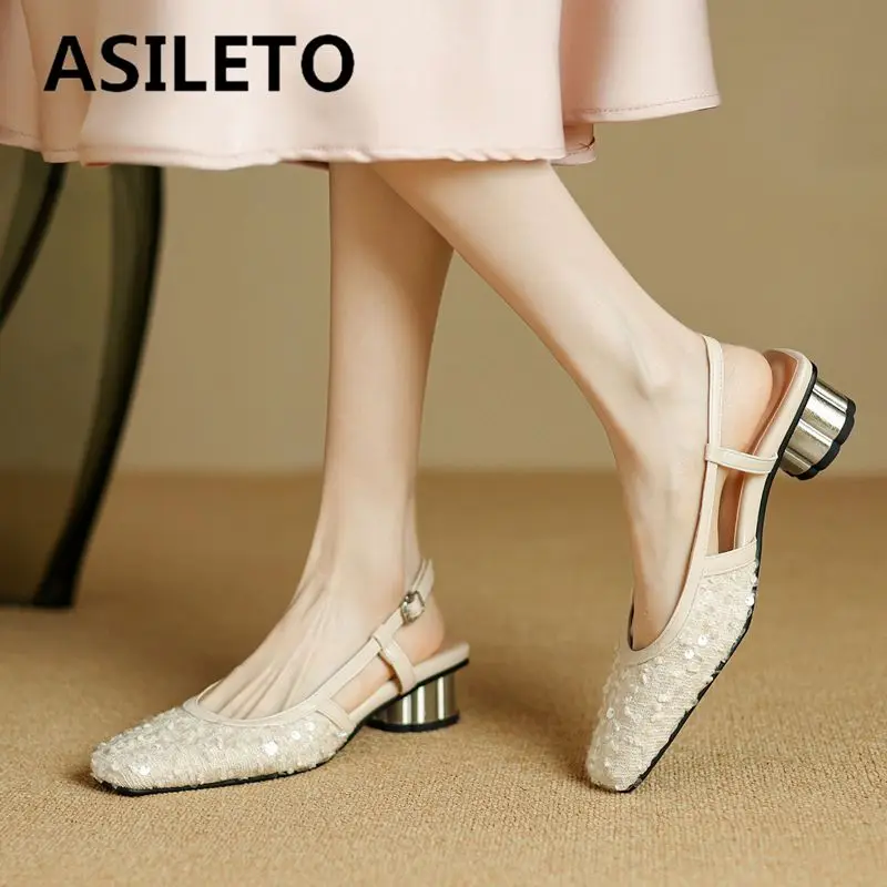 ASILETO 2025 Bling Sandals for Women Square Toe Round Heesl 3.5cm Back Strap Plus Size 41 42 43 Fashion Dating Shoes Summer
ASILETO 2025 Bling Sandals for Women Square Toe Round Heesl 3.5cm Back Strap Plus Size 41 42 43 Fashion Dating Shoes Summer