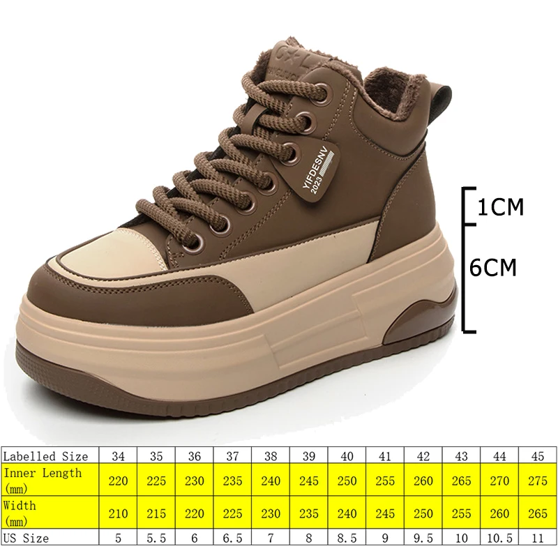 Genuine leather dad shoes for women lightweight thick soles versatile slimming casual high top shoes 2024 new plush board shoes 
Genuine leather dad shoes for women lightweight thick soles versatile slimming casual high top shoes 2024 new plush board shoes