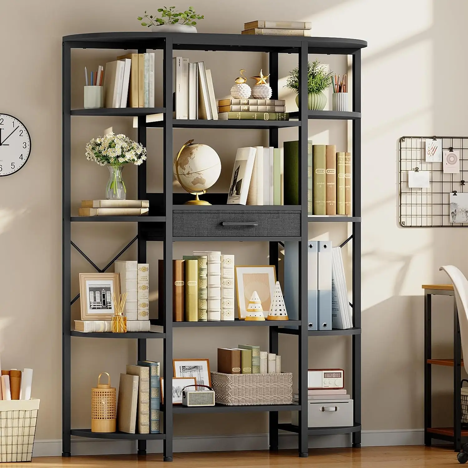 Triple 5 Tier Industrial Bookcase 12 Shelves Fabric Drawer Storage Display Home Office Living Room, Custom
Triple 5 Tier Industrial Bookcase 12 Shelves Fabric Drawer Storage Display Home Office Living Room, Custom