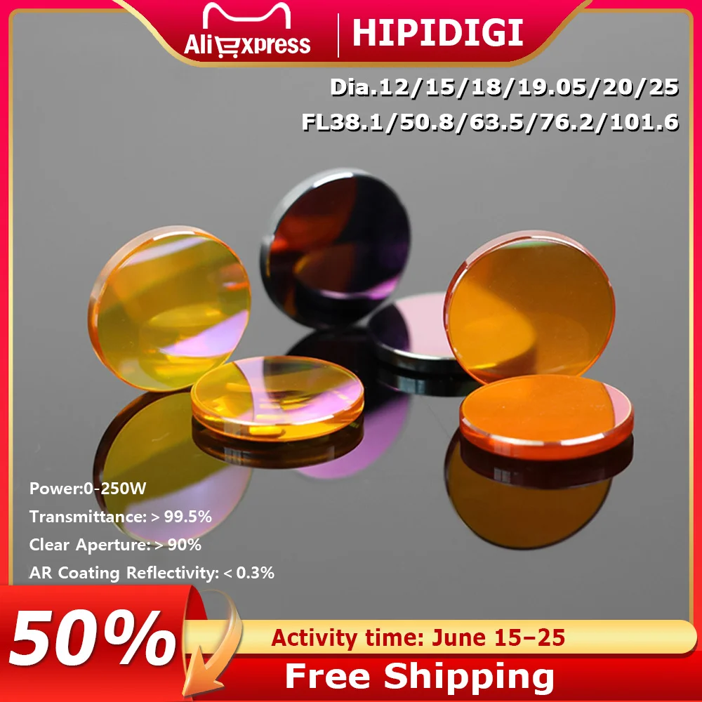 HIPIDIGI CO2 Focus Lens USA ZnSe CVD/PVD/PRO Dia.18 19.05 20mm FL38.1 50.8 63.5 for Laser Engraving Cutting Machine Consumables
HIPIDIGI CO2 Focus Lens USA ZnSe CVD/PVD/PRO Dia.18 19.05 20mm FL38.1 50.8 63.5 for Laser Engraving Cutting Machine Consumables