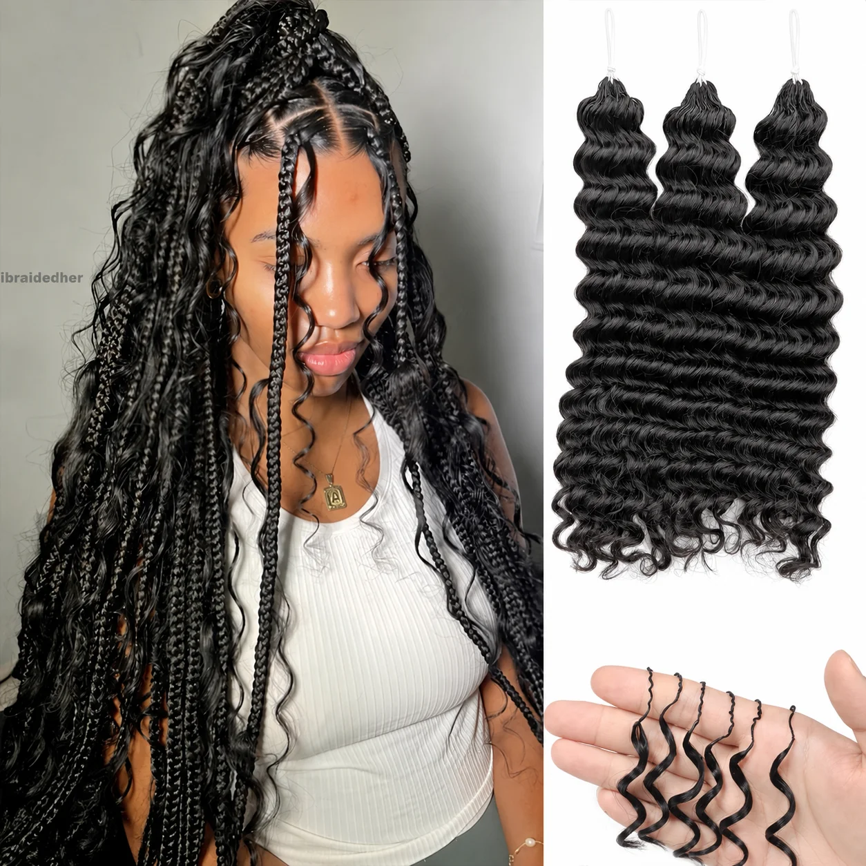 Deep Wave Feather Crochet Human Hair Extensions Pre Separated Miracle Knots Burmese Curly Crochet Hair Water Wave Deep Curly Braiding Hair Natural Soft Texture Reusable Crochet Style For Women
Deep Wave Feather Crochet Human Hair Extensions Pre Separated Miracle Knots Burmese Curly Crochet Hair Water Wave Deep Curly Braiding Hair Natural Soft Texture Reusable Crochet Style For Women
