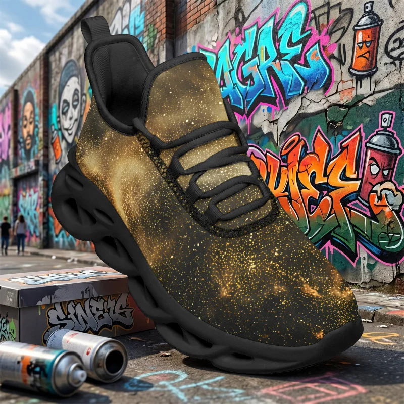 Ladies Men's Deep gold Starry Sky Pattern Sneakers Wide-fit fashion loafers Plus-size breathable walking shoes Comfortable runni
Ladies Men's Deep gold Starry Sky Pattern Sneakers Wide-fit fashion loafers Plus-size breathable walking shoes Comfortable runni