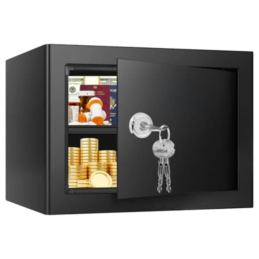 1.3 Cubic Feet Fireproof Safe Box with Key Lock, Hidden Steel Security Box with Removable Shelf for Cash, Jewelry, Passports an
1.3 Cubic Feet Fireproof Safe Box with Key Lock, Hidden Steel Security Box with Removable Shelf for Cash, Jewelry, Passports an