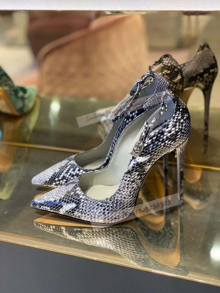 Grey Snakeskin Printed High Heel Dress Shoes Ankle Buckle Strap Shallow Pull On Banquet Pumps Daily Outside Pointed Toe Footwear
Grey Snakeskin Printed High Heel Dress Shoes Ankle Buckle Strap Shallow Pull On Banquet Pumps Daily Outside Pointed Toe Footwear