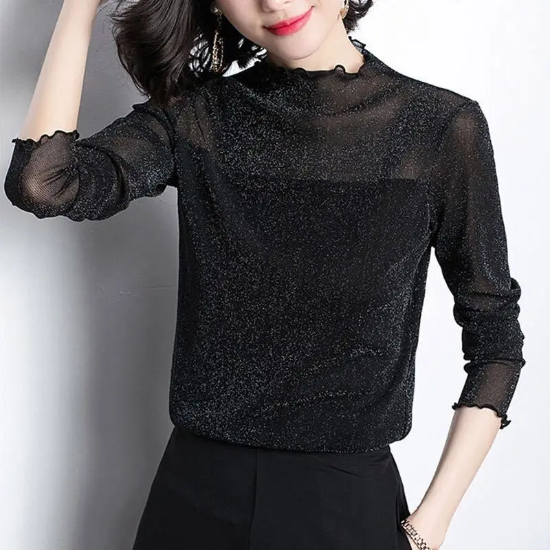 Elegant Stand Collar Gauze Ruffles Blouse Women's Clothing 2022 Autumn New Oversized Casual Pullovers Korean Shirt
Elegant Stand Collar Gauze Ruffles Blouse Women's Clothing 2022 Autumn New Oversized Casual Pullovers Korean Shirt