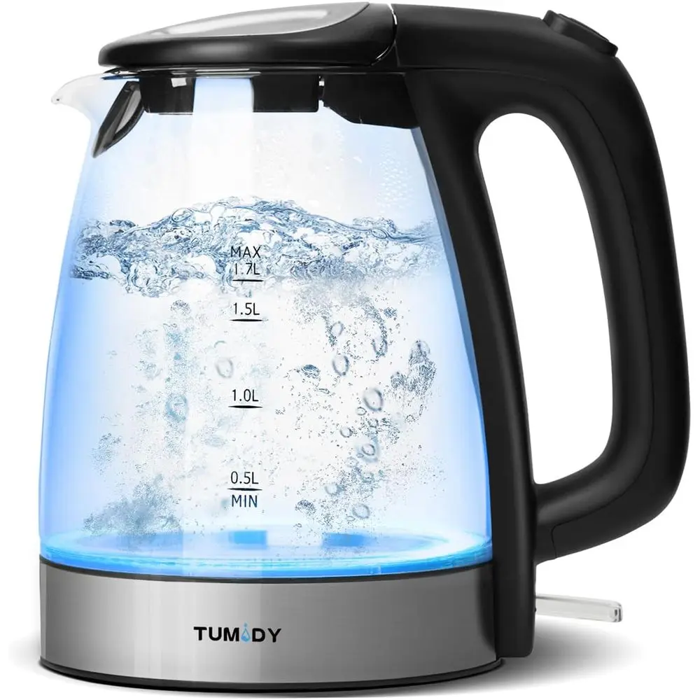 1.7L Electric Kettle with 1500W, Auto-Shutdown, Boil-Dry Protection, LED Indicator, and Wide Spout for Tea and Coffee Brewing
1.7L Electric Kettle with 1500W, Auto-Shutdown, Boil-Dry Protection, LED Indicator, and Wide Spout for Tea and Coffee Brewing
