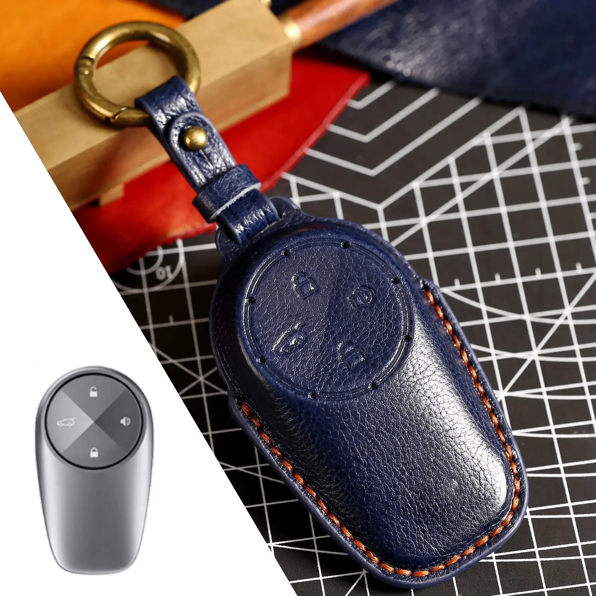 1pc 4 Buttons Leather Remote Key Case Cover Holder Fob For NIO ES6 2019 ES8 2018 Keyless Protector Shell Auto Interior
1pc 4 Buttons Leather Remote Key Case Cover Holder Fob For NIO ES6 2019 ES8 2018 Keyless Protector Shell Auto Interior
