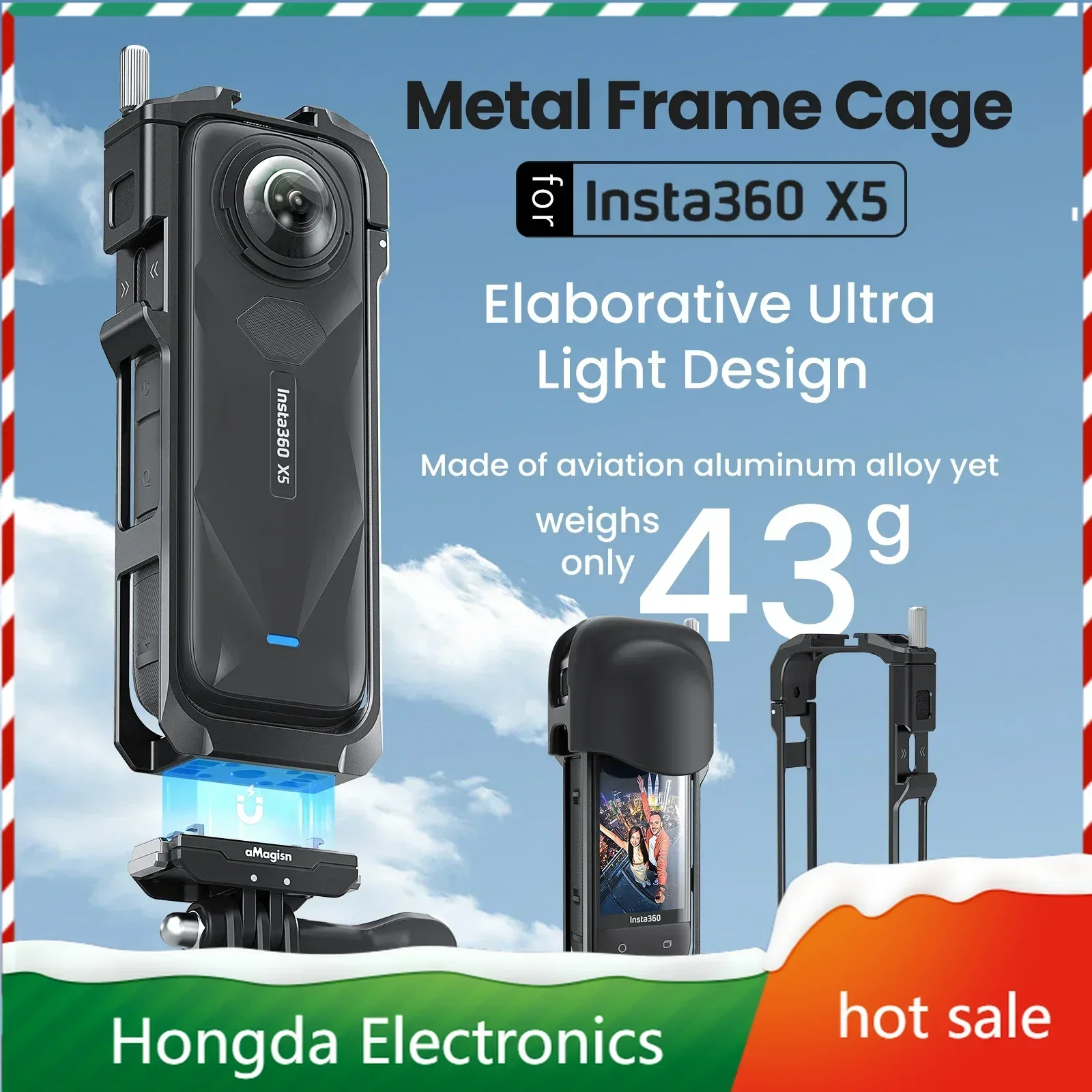 for aMagisn Metal Frame Insta360 X5 Protect Cage Lens Cap Built-in Noise Reduce Foam Light Weight Shell for Insta 360 X5 Acces
for aMagisn Metal Frame Insta360 X5 Protect Cage Lens Cap Built-in Noise Reduce Foam Light Weight Shell for Insta 360 X5 Acces