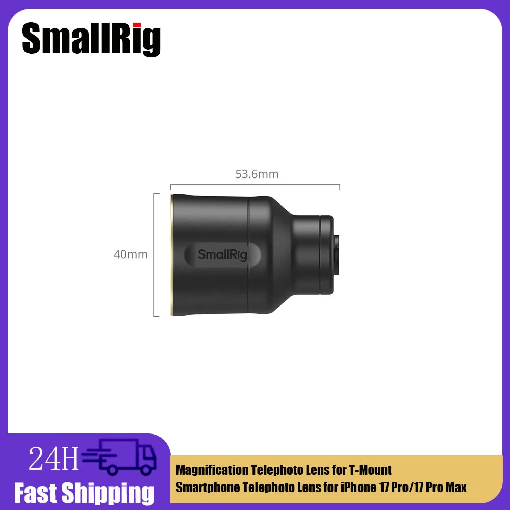 SmallRig 2x Magnification Telephoto & Macro Lens Kit for Phones T-Mount Fits for iPhone 17 Pro/17 Pro Max 4× / 8× Telephoto
SmallRig 2x Magnification Telephoto & Macro Lens Kit for Phones T-Mount Fits for iPhone 17 Pro/17 Pro Max 4× / 8× Telephoto